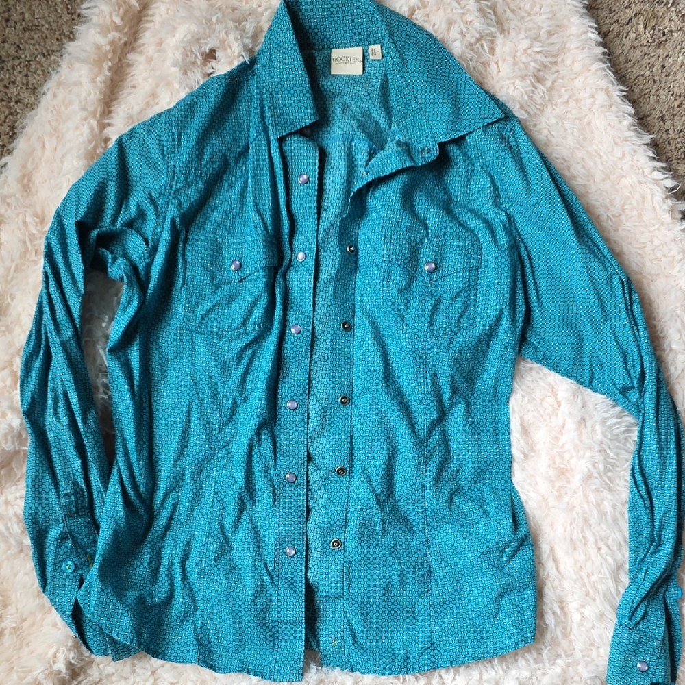 Turquoise Button-Up Shirt
